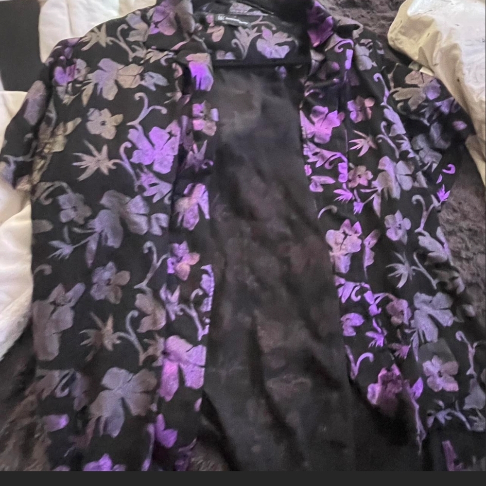 Floral Black and Purple Shirt